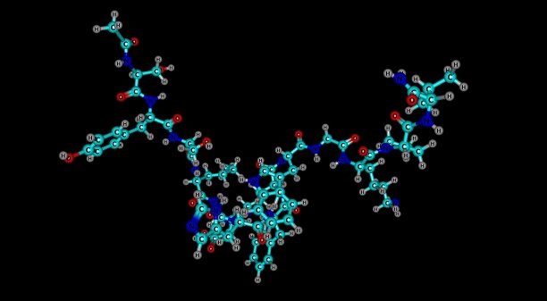 Afamelanotide分子结构孤立于黑色上图片下载