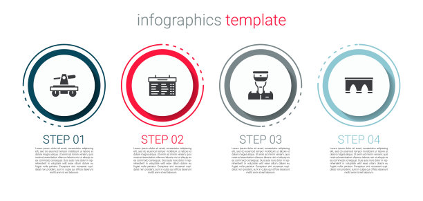 设有排水管或手推车、站牌、列车长、车桥。业务信息模板。向量图片下载