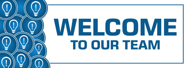 欢迎来到我们的团队蓝色灯泡硬币圆形左图片下载