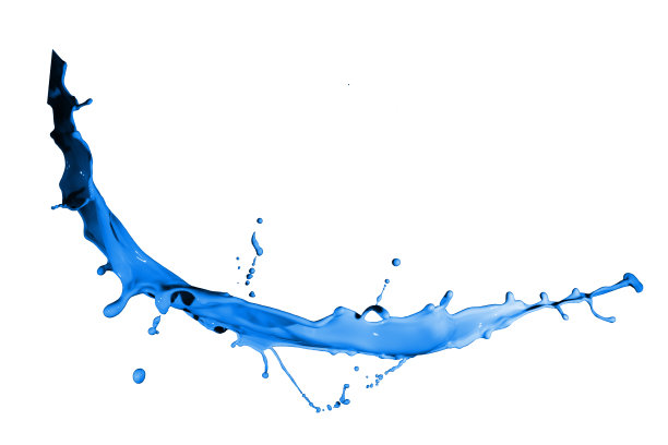 浅蓝色涂料飞溅孤立在白色背景上图片下载
