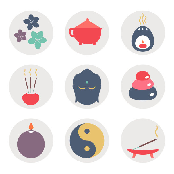 社交媒体图标-禅宗对象图片下载