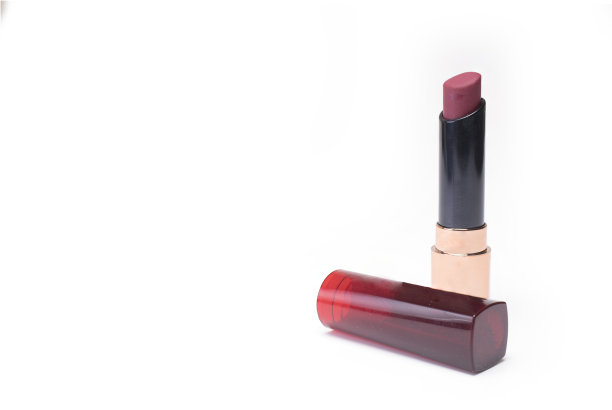 波尔多红色唇膏黑色水泡白色背景图片下载