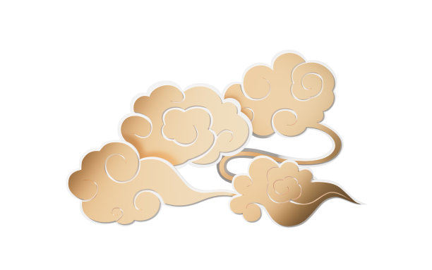 中国云与白色背景，3d渲染。图片下载