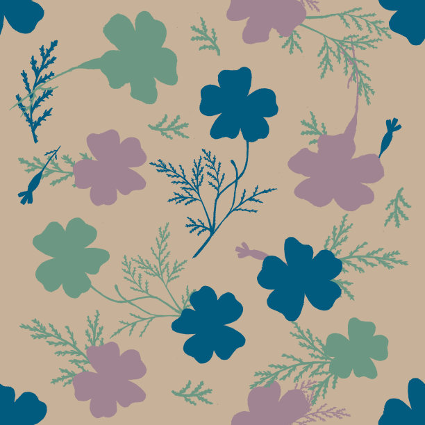 无缝图案与手绘万寿菊花。图片下载