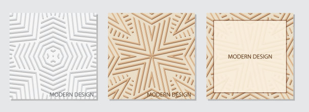 艺术集复古广场压花轻网横幅背景与几何民族3D图案，框架文本。图片下载