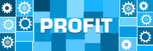 利润蓝色网格水平齿轮双方文本图片下载