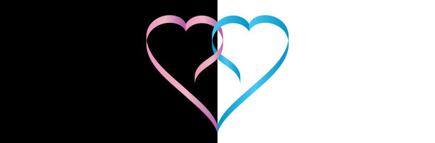 图标，标志，以丝带的形式交叉的心图片下载