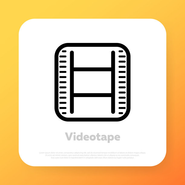 照片带图标。胶片地带。复古风格。矢量线图标的业务和广告图片下载