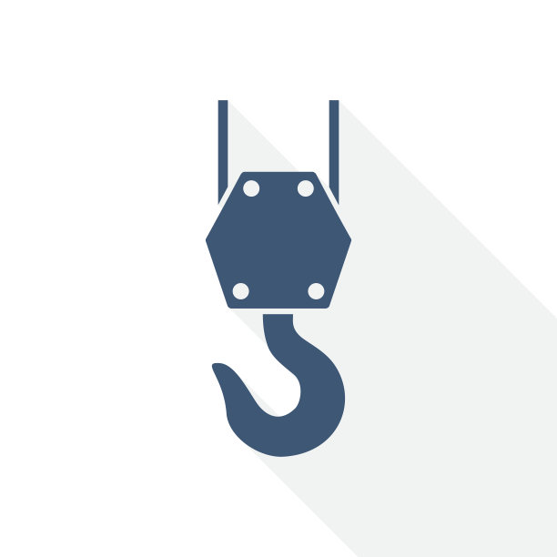 起重机钩矢量图标，施工概念平面设计插图在eps 10网页设计和移动应用程序图片下载