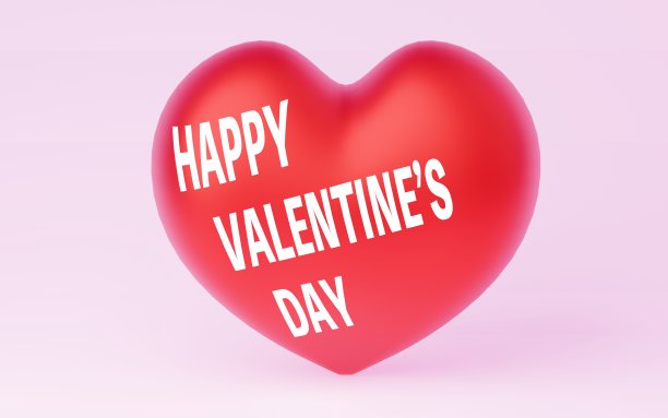 3DCG，情人节红心字，前面图片下载