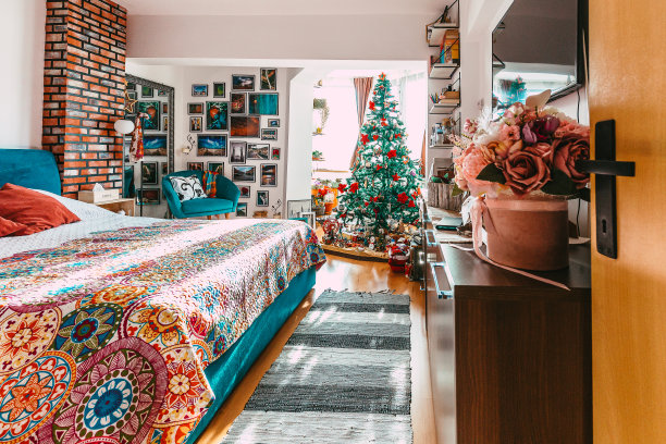 舒适卧室的现代室内设计图片下载