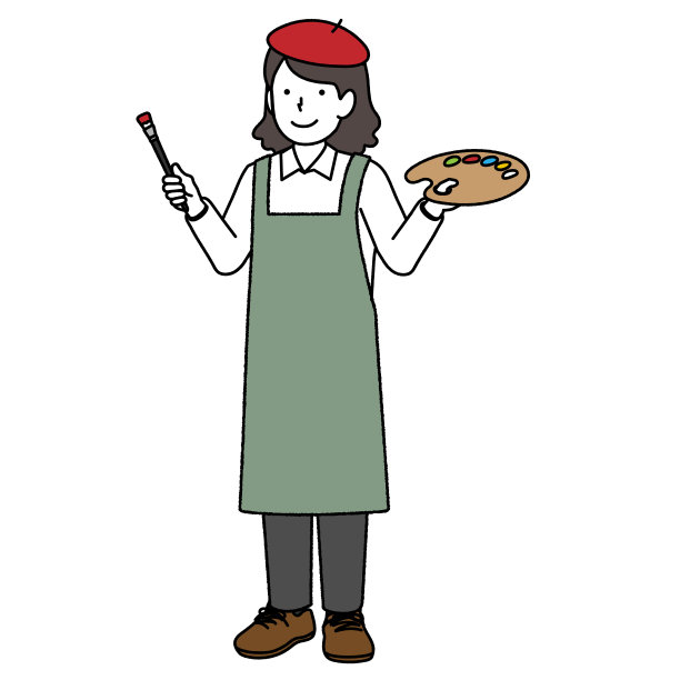 画家女性插画:职业图片下载