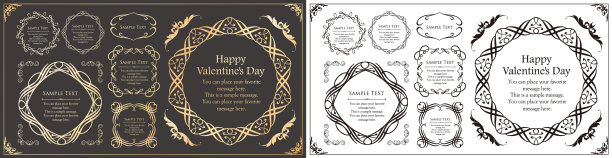 情人节框架设计。装饰豪华典雅。古董。古董。华丽。优雅。图片下载
