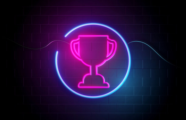 奖杯图标霓虹灯标志图片下载