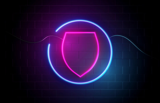 盾牌图标霓虹灯标志图片下载
