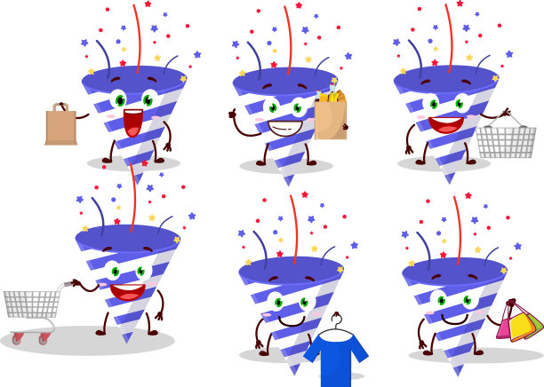 一个丰富的蓝色爆竹吉祥物设计风格图片下载