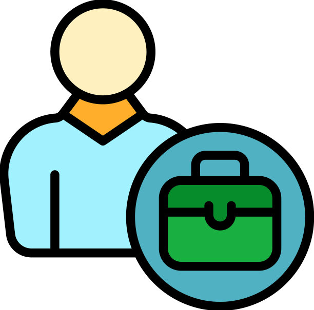 导师手提箱图标颜色轮廓图片下载