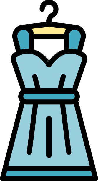 连衣裙修复图标颜色轮廓图片下载