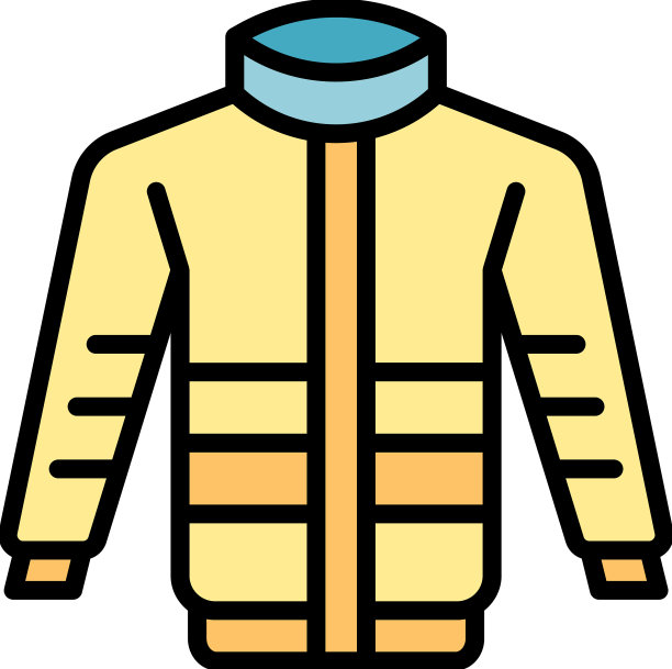 缝夹克图标颜色轮廓图片下载