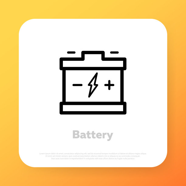 汽车电池图标。蓄能器图标。符号为您的网站设计，标志，应用程序，用户界面。矢量线图标的业务和广告图片下载