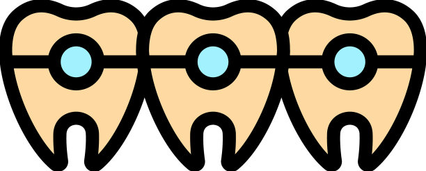 牙套图标颜色轮廓图片下载