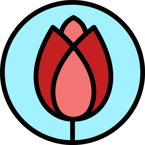 土耳其花图标颜色轮廓图片下载