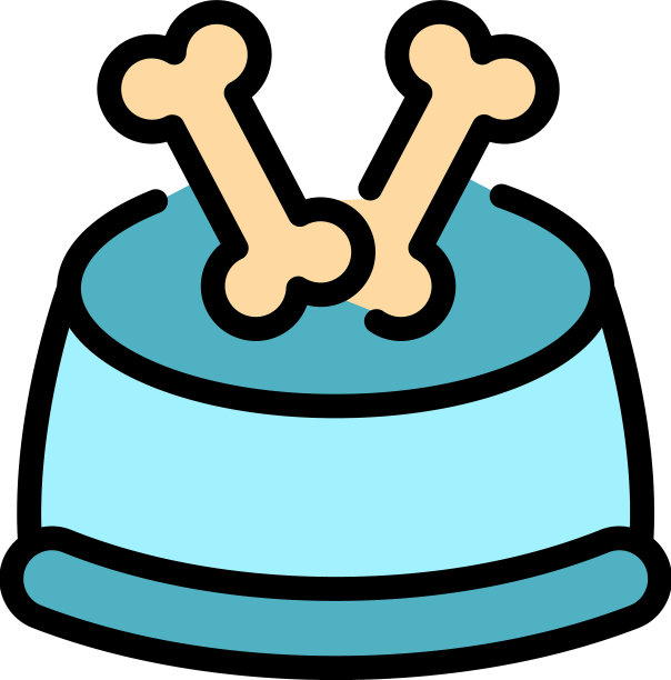 狗饲料碗图标颜色轮廓图片下载