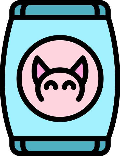 猫粮袋图标颜色轮廓图片下载