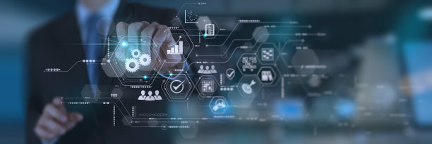 运营管理包括业务流程和问题解决，工作流程，监控和评估，电脑仪表盘上的高性能质量控制。图片下载