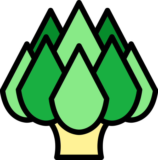 自然洋蓟图标颜色轮廓图片下载