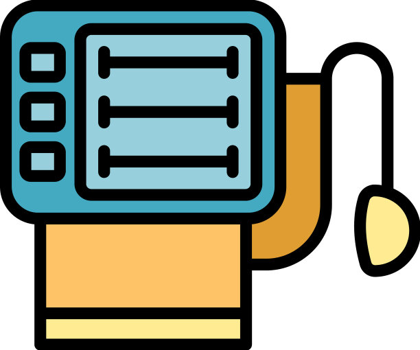诊所呼吸机医疗机器图标颜色图片下载