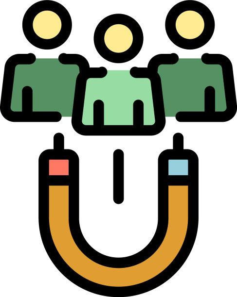 吸引候选人图标颜色轮廓图片下载