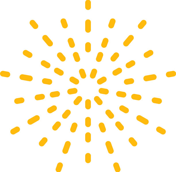 阳光灿烂的烟花图标颜色轮廓图片下载