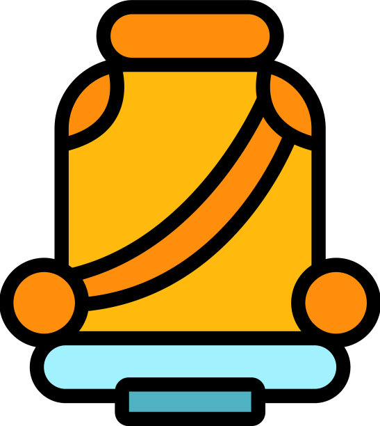 儿童座椅与安全带图标颜色轮廓图片下载