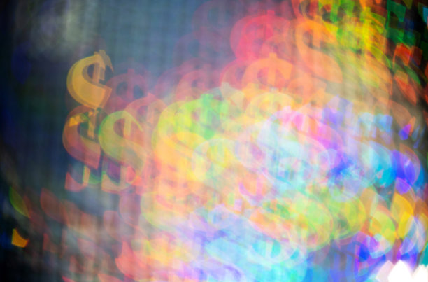 散焦背景与美元符号图片下载