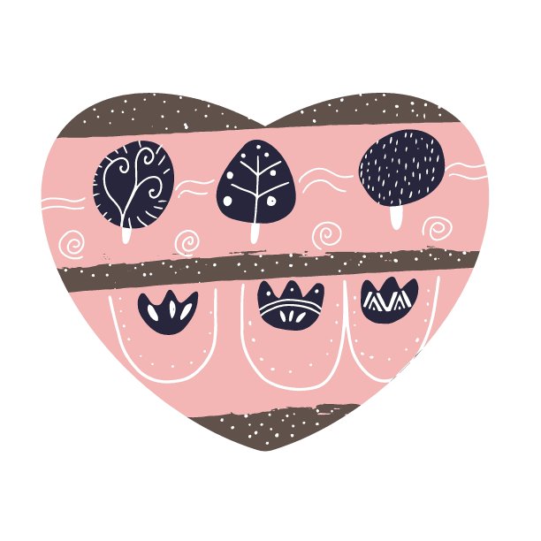 装饰抽象的拥抱hygge心与花卉自然的主题，粉红色，蓝色，斯堪的纳维亚，适合装饰设计的情人节，圣诞节，生日，婚礼，表白爱。图片下载
