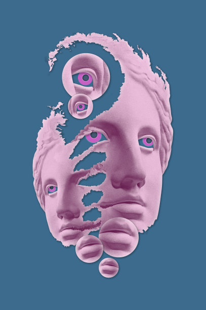 波普艺术风格的石膏仿古人脸拼贴画。现代创意概念形象与古代雕像头像。电子杂志的文化。当代艺术海报。时髦的极简主义。复古设计。图片下载