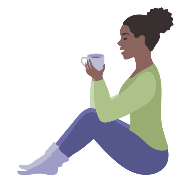 黑人女人端着一杯咖啡图片下载