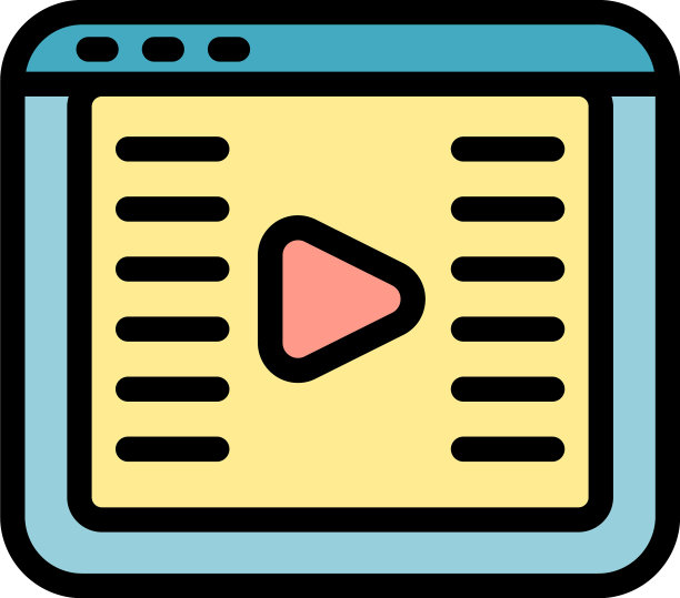 在线视频剪辑图标颜色轮廓图片下载