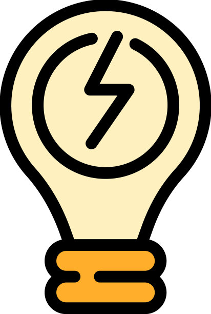 灯泡能量图标颜色轮廓图片下载