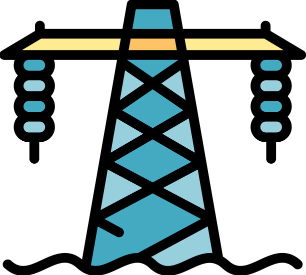 水电塔图标颜色轮廓图片下载