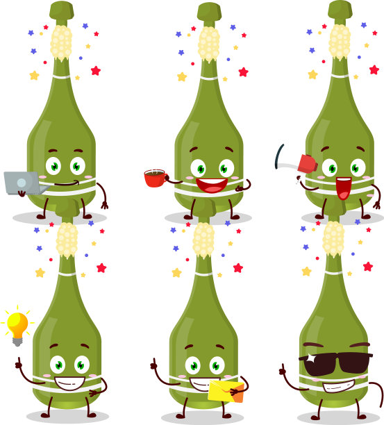 香槟瓶开卡通人物用图片下载