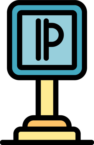 城市停车图标颜色轮廓图片下载