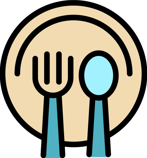 餐具食品图标颜色轮廓图片下载