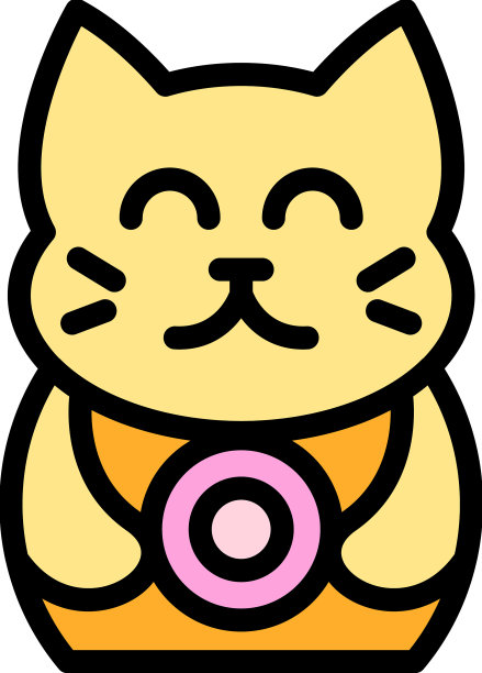 猫雕像图标颜色轮廓图片下载