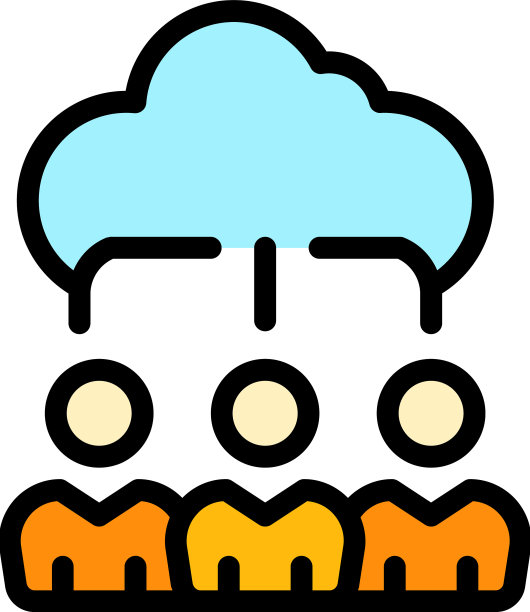 云客户数据库图标颜色轮廓图片下载