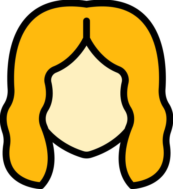 波浪假发图标颜色轮廓图片下载