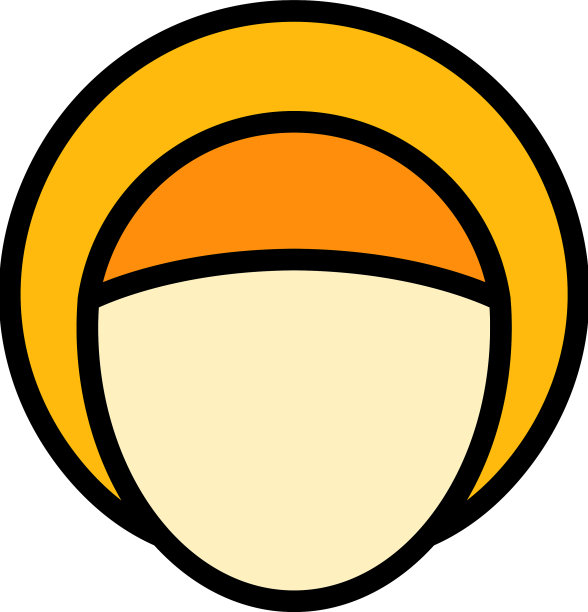 时尚假发图标颜色轮廓图片下载