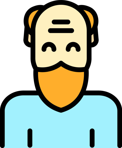 爷爷图标颜色轮廓图片下载