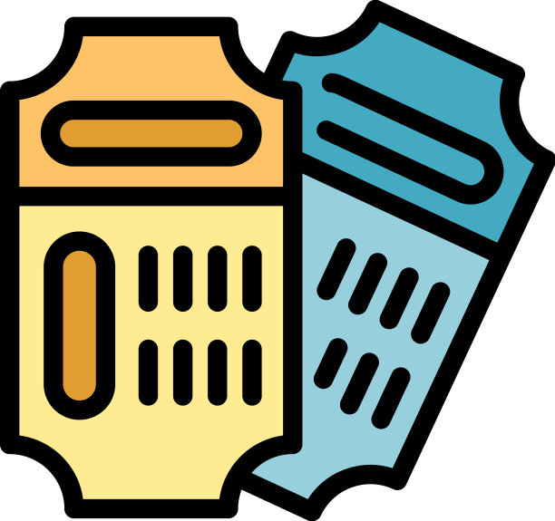 机票图标颜色轮廓图片下载